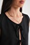 Mixray Ruffled Front Lace-Up Blouse - 5