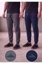 Men's 2-Pack Full-Fit Comfortable Casual Sweatpants Set with Pockets