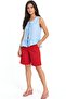 Mixray Ruffled Front Lace-Up Blouse - 3