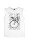 Racing Bike Texts White Cut Sleeve |   Sleeveless Men's T-Shirt - 2
