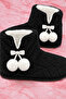 Riva Shoes Women's Plush Home Boots with Pompom Bow and Soft Lining Winter Slippers Home Boots - 5