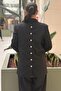 Double-Breasted Collar Jacket with Openable Back Button Detail and Trouser Set - 4