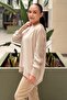 Square Patterned Mercerized Combination Tunic with Sleeves - 2