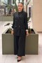 Double-Breasted Collar Jacket with Openable Back Button Detail and Trouser Set
