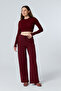 Sorane Burgundy Winter Tracksuit Pants with Fleece Inside - 3