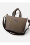 Mini Size Zippered Waxed Canvas Brown Handbag / Cross Strap - 2