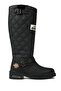 Women's Zippered Quilted Pattern Boots Real Leather 102 15935 Z Harley Black - 3