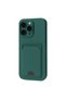 Apple iPhone 16 Pro Max Case Kelvin Silicone with Business Card Holder - Dark Green