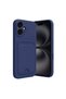Apple iPhone 16 Case Kelvin Silicone with Business Card Holder - Navy Blue