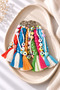 Evil Eye and Heart Beaded - Double Braided Macrame Charm Keychain/Bag Charm - 2
