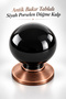 Porcelain Button Metal Black-Antique Copper Top Cabinet Drawer Furniture Button Handle