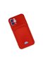 Apple iPhone 12 Case Kelvin Silicone with Business Card Holder - Red - 3