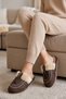 Women's Brown Suede Lace Detailed Furry House Slippers 3 cm Byndmtfkurkbagcik - 2