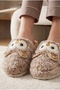 Women's Owl Patterned, Soft, Plush, Winter House Slippers - 4