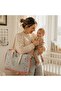 Light Blue Baby Bag, Lunchbag, Floral Patterned Women's Bag 100% Cotton