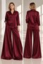 Long Sleeve Shirt Pants Stylish Satin Set Cou-106 - 2