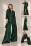 Long Sleeve Shirt Pants Stylish Satin Set Cou-106