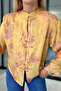 Floral Pattern Knot Buttoned Shirt - 2