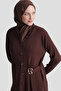 Ribbed Cardigan Rayon Knitwear Set Bitter Brown - 4