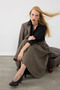 Waist-Fitted Woolen Jacket - Brown - 7