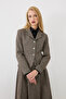 Waist-Fitted Woolen Jacket - Brown - 3