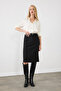 Belted Pencil Skirt - Black - 4