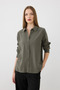 Classic Cut Viscose Shirt - Khaki