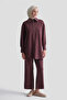 Shawl Collar Knitted Suit Burgundy