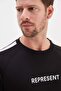 Represent Printed Modal Sweatshirt with Striped Sleeves - 5