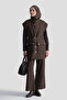 Brown quilted vest and pants set - 2