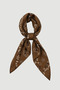 Shawl and Floral Patterned Cotton Scarf - Brown