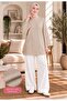 Women's Vertical Thin Striped Hijab Tunic 2 Yarns