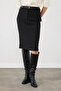 Belted Pencil Skirt - Black - 2
