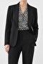 One Button Blazer Jacket - Black - 2