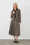 Waist-Fitted Woolen Jacket - Brown - 4