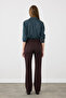 Silky Satin Classic Cut Satin Shirt - Green - 5