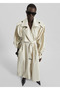 Stone Color Belted Premium Oversize Long Trench - 8646 - 4