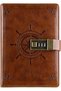 PU Leather Lock Diary Notebook, 25k, Brown