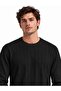 Men's Black Crew Neck Vertical Striped Knit Sweater - 3