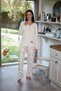 Women's Penguin Patterned Patchwork Waffle Fabric Pajama Set - 4