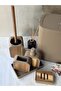 Bathroom Set 6 Pieces Beige Acrylic Miranda - 6