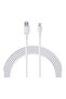 , Nylon Sync and Charging Cable from USB A to USB C, 1 meter long, White