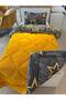 Single Double-Sided Luxury Welsoft Elite Quilt Soft Fleece Quilt and Pillowcase Star Mustard - 5