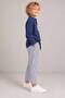 Navy Long Sleeve Autumn - 100% Cotton, Winter Muslin, Woven Fabric Pants Set, Comfortable Fit - 2
