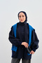 Women's Snap Detail Hidden Zipper Ribbed Parachute Jacket Navy Blue - 2