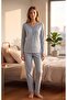 Angelique 100% Cotton Long Sleeve Soft Textured Relaxed Cut Pajama Set 40101-40102