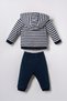 U.S. Polo Assn Baby Boy Hooded 3-Piece Cardigan Set Navy Blue - 4
