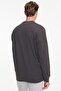 Men's Smoked Cotton Standard Fit Regular Cut 2 Thread Crew Neck Sweatshirt - 5