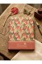 Tulip and Butterfly Patterned Hardcover Kraft Notebook (20X14 Cm, 96 Sheets)