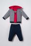 U.S. Polo Assn Baby Boy Hooded 3-Piece Cardigan Set Navy Blue